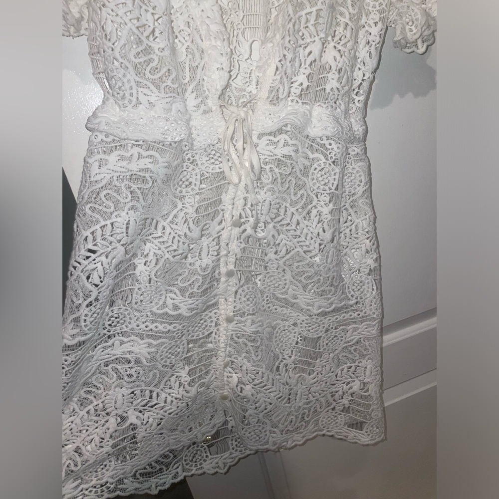 New Capittana Margot Bridal Lace Mini Swim Cover-Up Crochet🤍XS/S Limited Edition - Picture 13 of 16